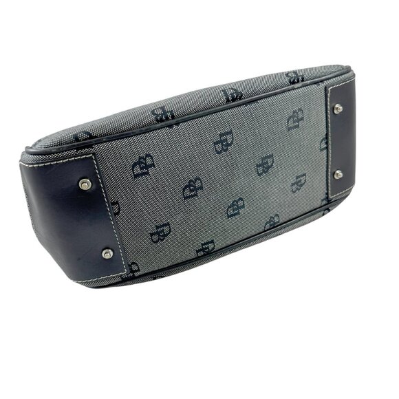 Dooney & Bourke Crossbody Bag Purse Signature Logo Monogram Black Gray Canvas - Picture 8 of 11